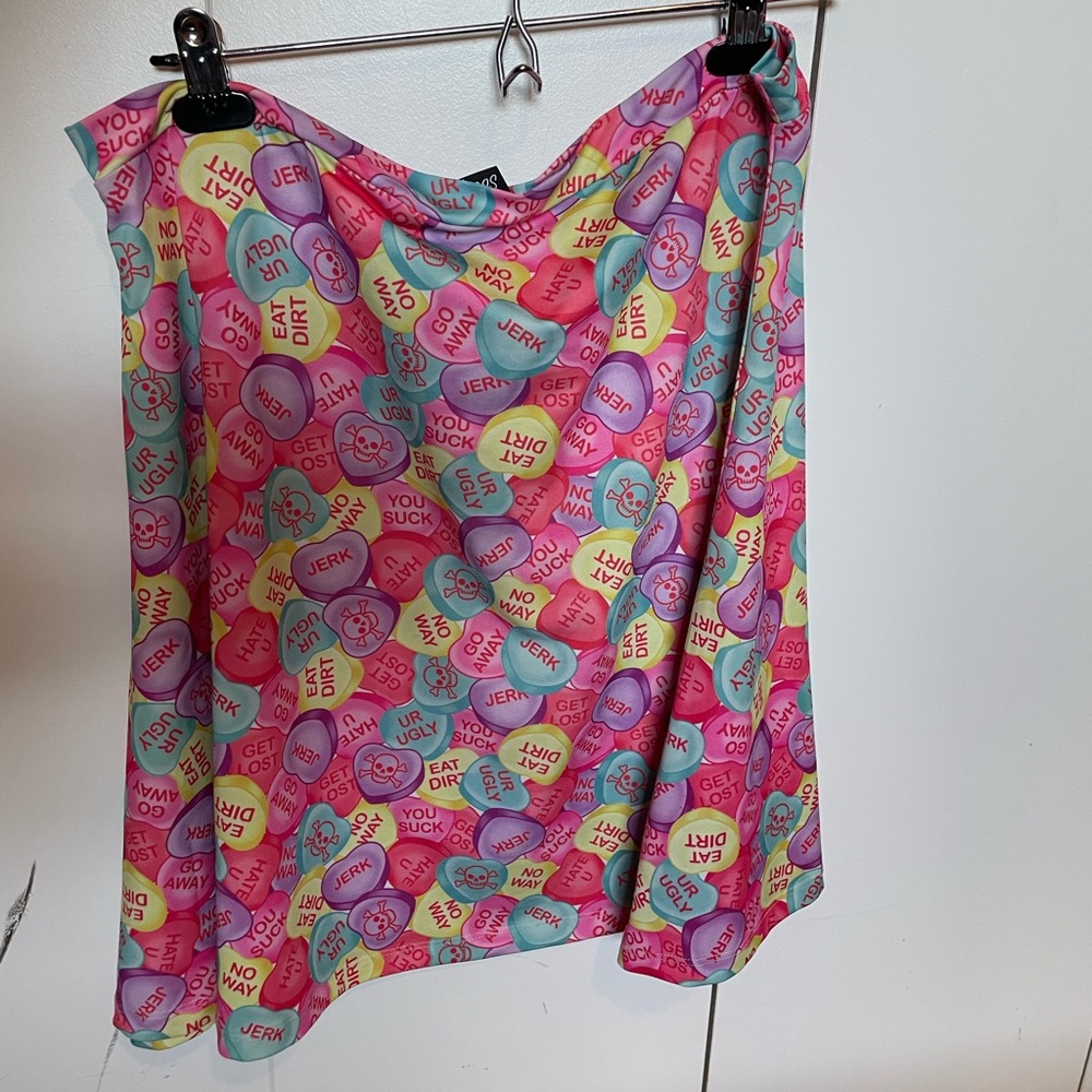 Sourpuss candy heart skirt 2X